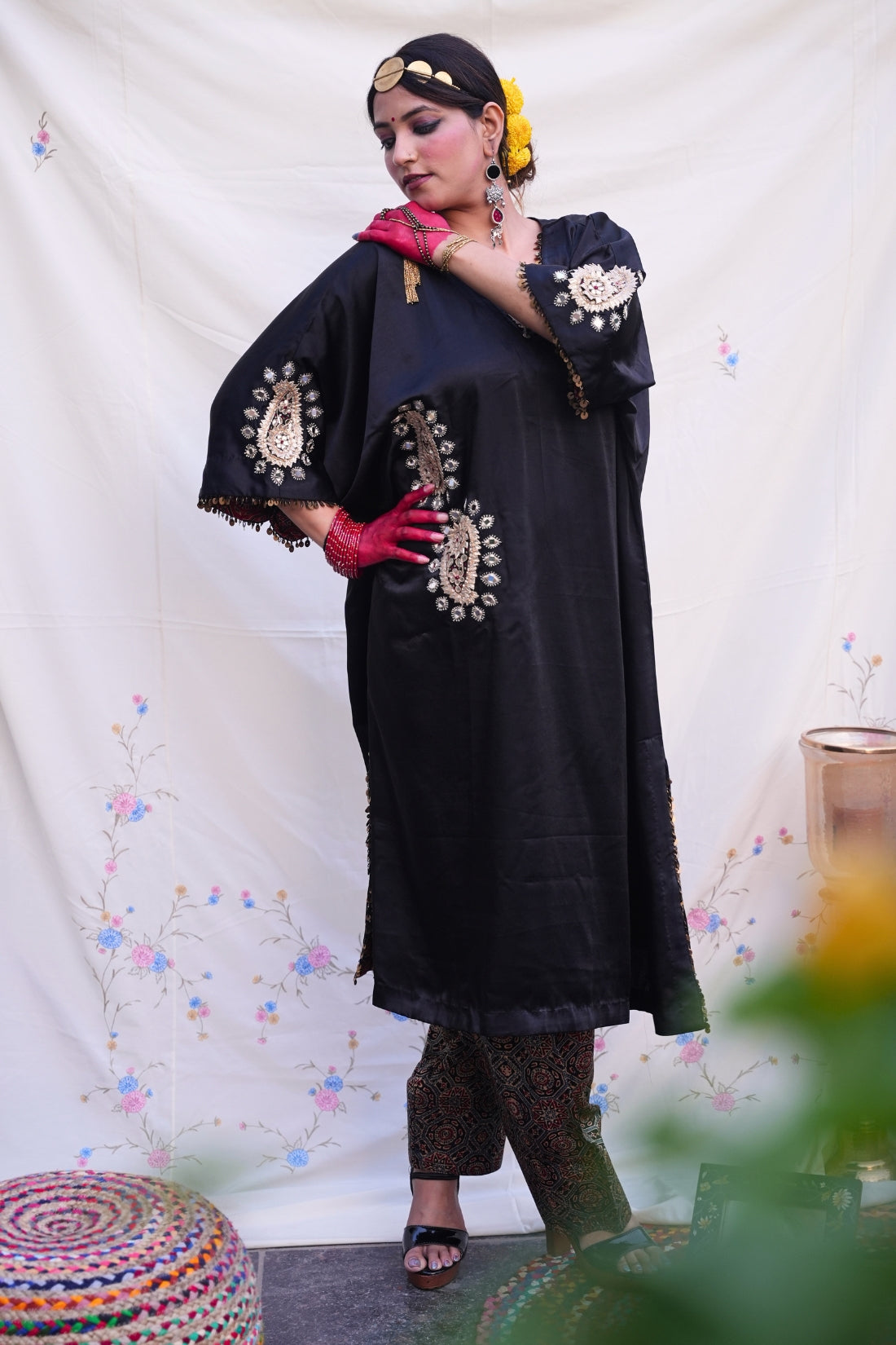 BLACK ROYAL KAFTAN SET