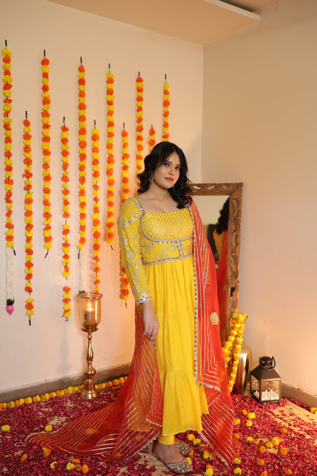 Pure Mul Chanderi Anarkali Kurta Set