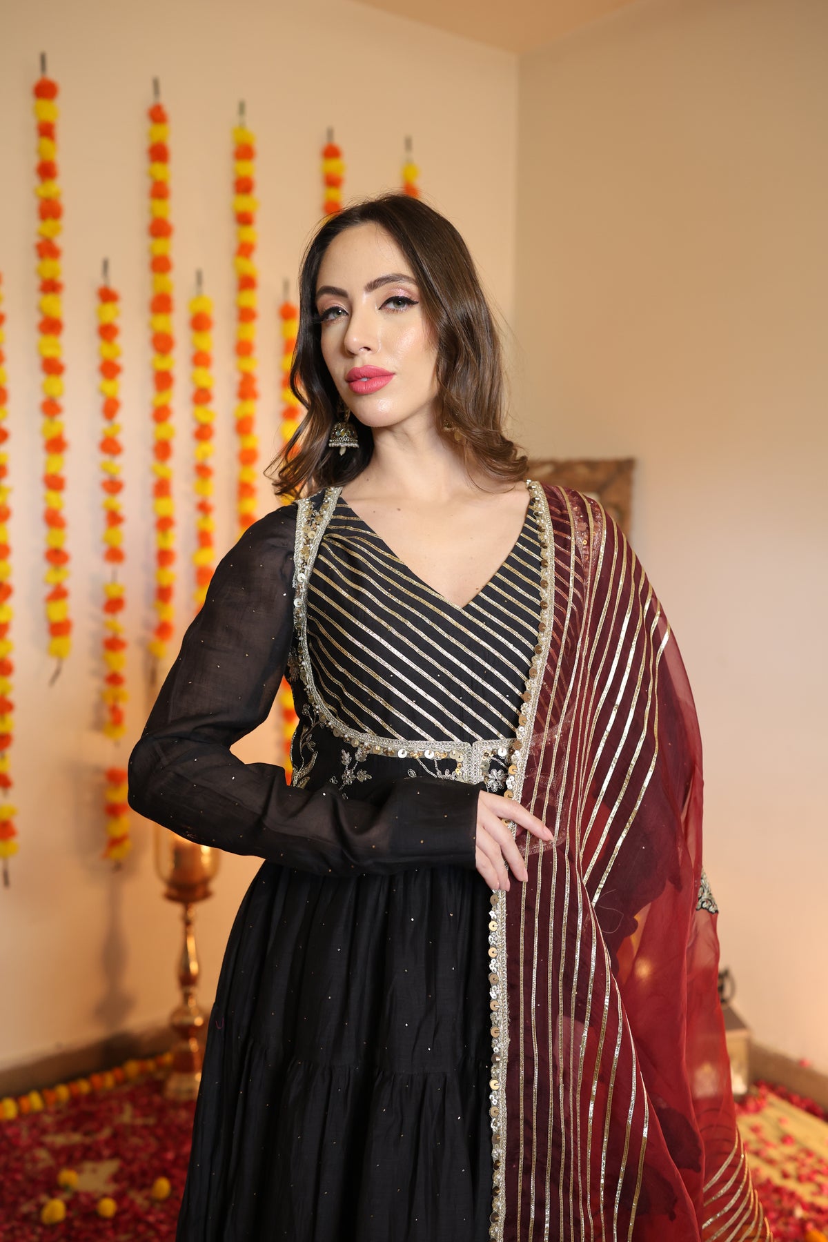 Pure Mul Chanderi Anarkali Kurta Set