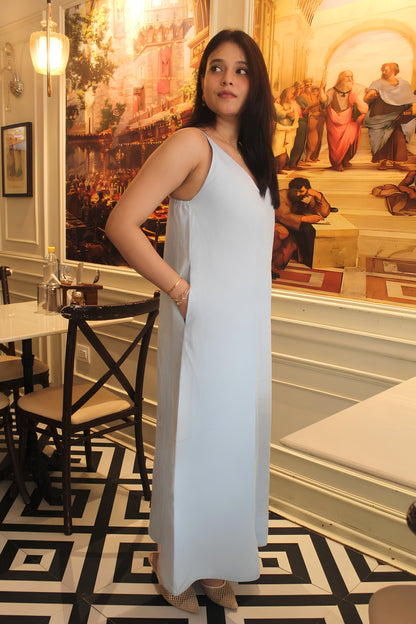 Powder Blue Linen Dress