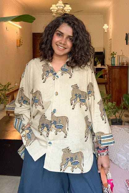 AJRAKH PURE COTTON SHIRT