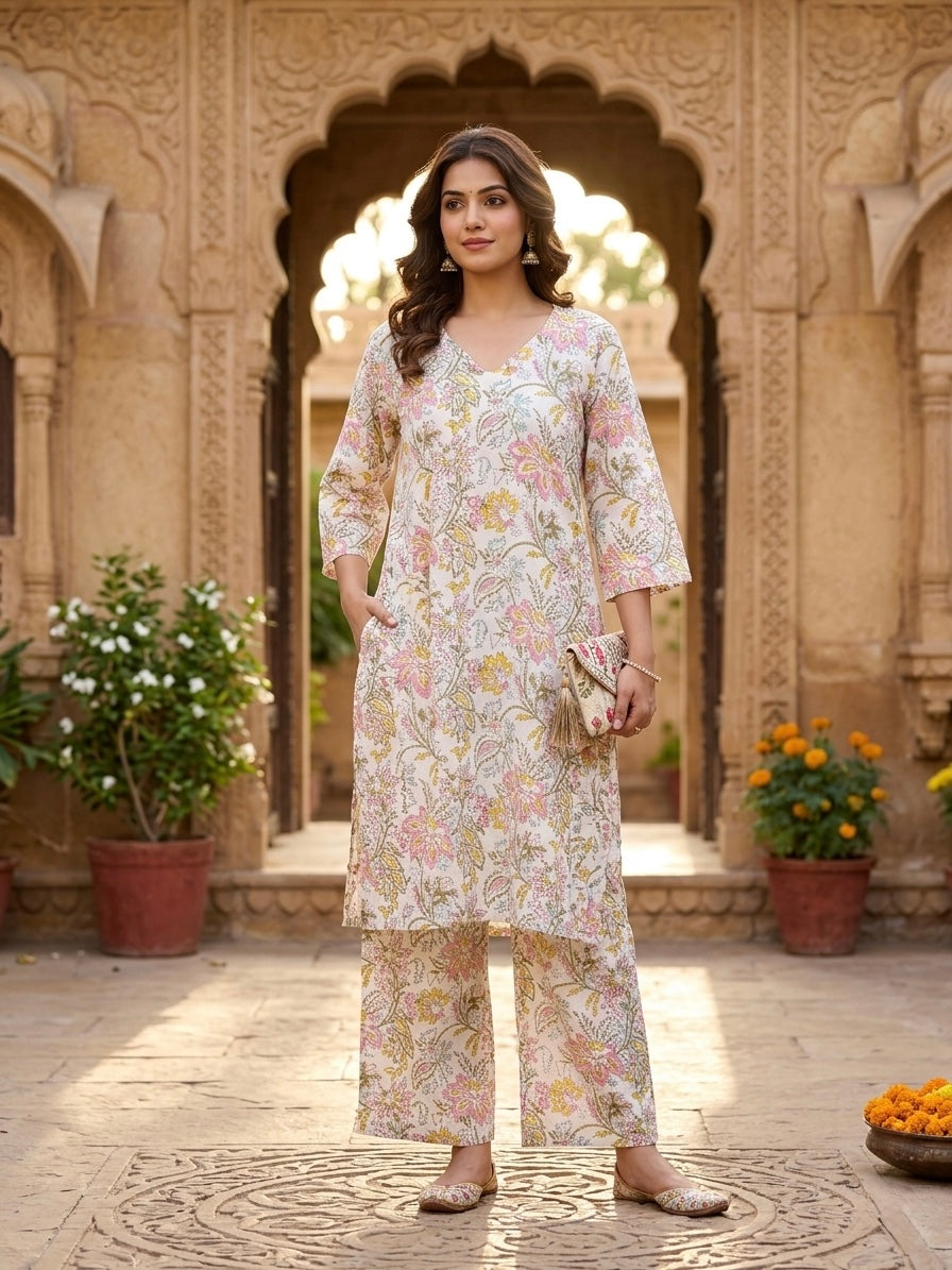 HAND BLOCK PRINTED CO-ORD SET