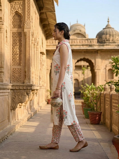 MULMUL HAND BLOCK PRINTED CO-ORD SET