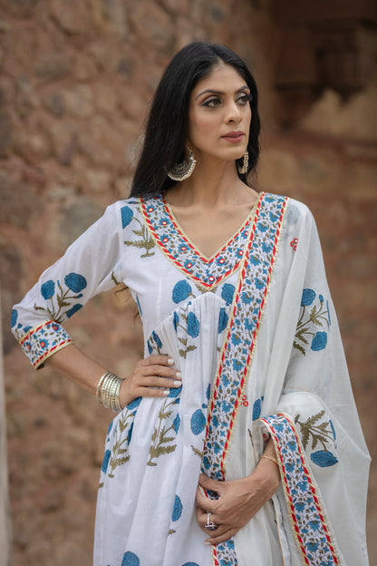 Blue Printed Suit