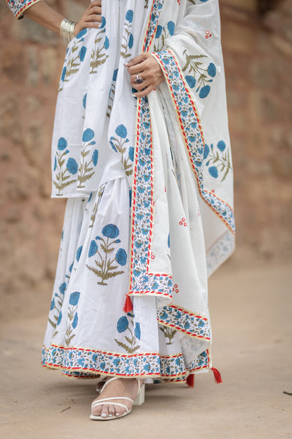 Blue Printed Suit