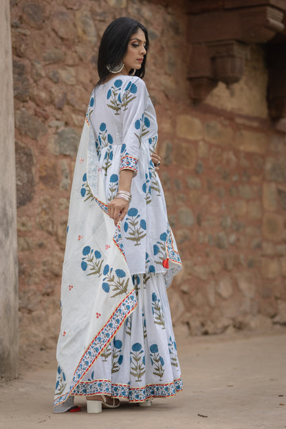 Blue Printed Suit